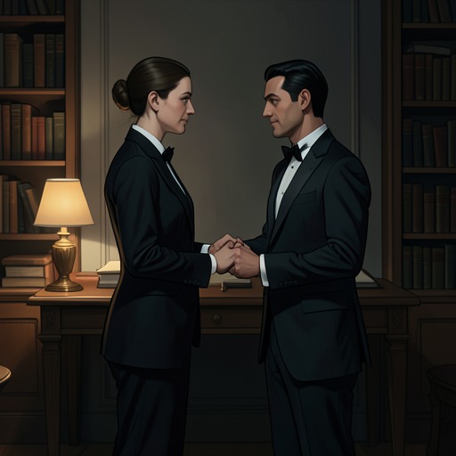 Juliette and Corville from "Justine". This flow follows the partnership between Juliette and Monsieur de Corville as affection and social power become the means by which Justine is rescued.