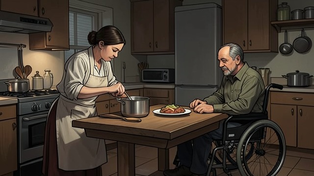 Clare Learns to Cook from "The Time Traveler's Wife". Clare Learns to Cook Henry teaches from his wheelchair After his amputations, Henry teaches Clare to prepare meals at the kitchen table.