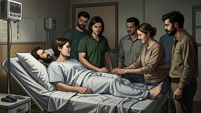 Friends Gather Around Henry from "The Time Traveler's Wife". Friends Gather Around Henry The family faces medical loss After Henry’s frostbite and amputations, Kimy, Gomez, Charisse, and Kendrick help Clare care for him.