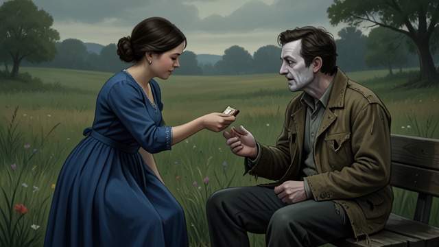 Clare Feeds the Stranger from "The Time Traveler's Wife". Clare Feeds the Stranger A child offers practical help Clare gives Henry a chocolate bar after he appears hungry and wounded in the meadow.