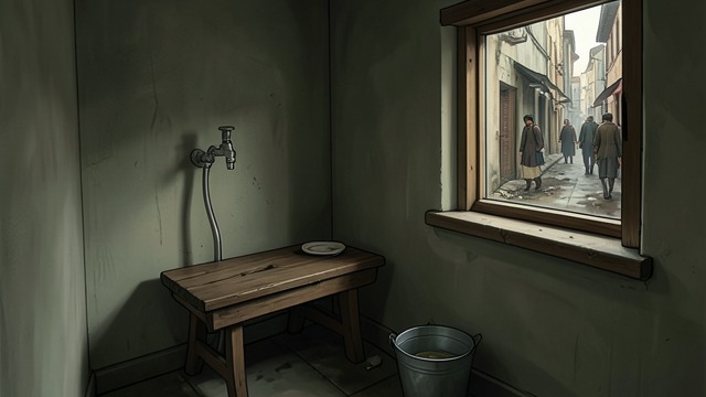 The Shared Privy from "Angela's Ashes". The Shared Privy Sanitation at the door The family's lavatory serves the whole lane, and neighbors carry waste past their house.