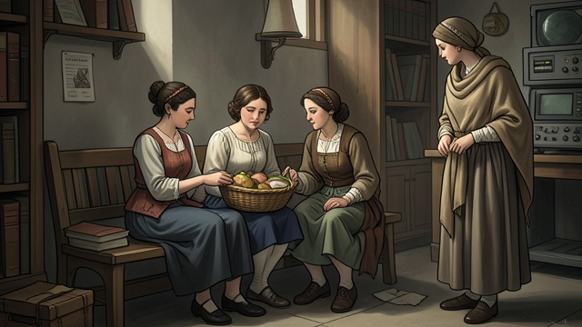 Minnie and Mrs. Leibowitz from "Angela's Ashes". Minnie and Mrs. Leibowitz Neighbors become helpers Minnie MacAdorey and Mrs. Leibowitz provide food, care, and attention when the McCourts are overwhelmed.