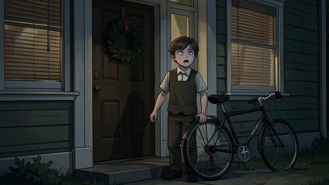 The Mourning Door from "Angela's Ashes". The Mourning Door Death becomes visible Frank sees drawn blinds and a mourning wreath at Theresa's house before delivering a telegram.