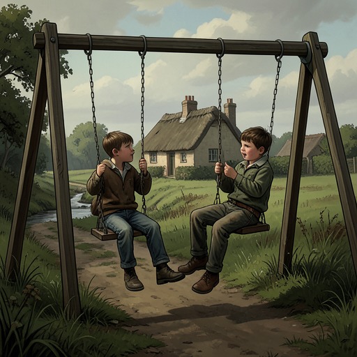 The Brothers' Shared Childhood from "Angela's Ashes". This flow traces how Frank McCourt and his brothers move from childhood play through loss, shared hardship, and separation.