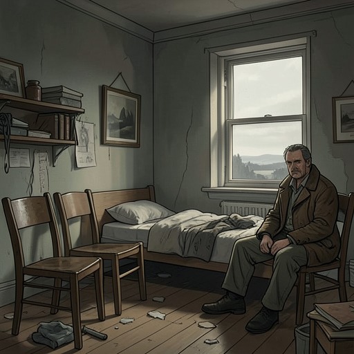 The Household's Descent into Poverty from "Angela's Ashes". This flow traces how unemployment, drink, debt, and inadequate housing turn hardship into a persistent family condition.