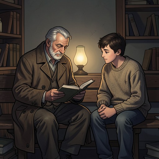 Frank and Mr. Timoney from "Angela's Ashes". This flow follows the unusual friendship between Frank McCourt and an older man who treats reading and thought as forms of companionship.