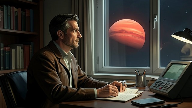 Waiting Beneath Mars from "A Princess of Mars". The Unfinished Journey A star that calls again Carter sees Mars from his study and feels its pull return.