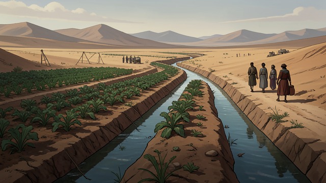 Canals and Cultivation from "A Princess of Mars". Water in Narrow Corridors Polar supply Water collected near the poles moves through conduits toward populated regions.