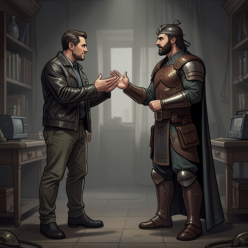 Carter and Tars Tarkas from "A Princess of Mars". This flow follows the gradual formation of trust between Carter and Tars Tarkas, culminating in a friendship that changes Thark politics.