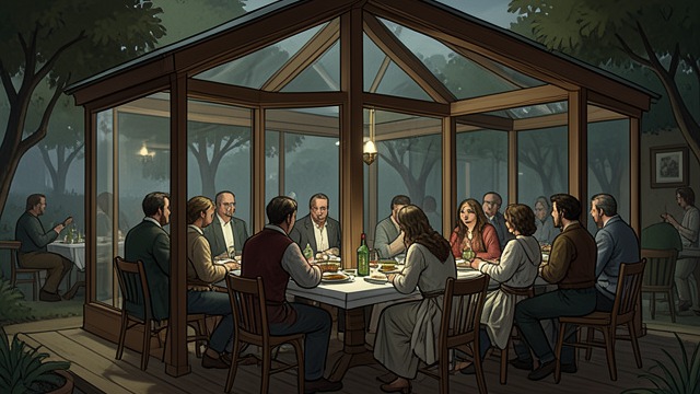 A Different Venue from "Felix Austria". Leaving the Villa for a Night Adèle chooses change Adèle insists that her birthday be held in a new pavilion rather than at home.