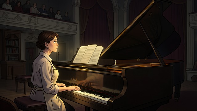 神童,《费利克斯·奥地利》中的场景。音乐作为公开的奇观 科恰尔斯基登台演奏 阿黛尔带斯特法妮娅去听拉乌尔·科恰尔斯基演奏,他精湛的钢琴技艺令叙述者折服。斯特法妮娅将钢琴的掌控力与自己在厨房里平平常常的本领相比较。 艺术加深自我意识 这场音乐会让斯特法妮娅既心生敬畏,又因自己的渺小而羞愧。公开表演成了衡量的尺度,她据此评判自己那些不为人知的才华。