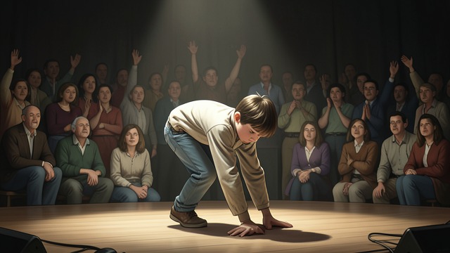 The Body on Stage from "Felix Austria". Flexibility as Spectacle A performance of contortion A child bends and folds himself into improbable shapes during Thorn’s act.