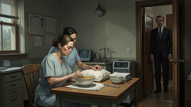 Care as Dependence from "Curtain". The Patient and Her Attendants A household organized around illness Barbara's poor health requires attention from Franklin and Nurse Craven.