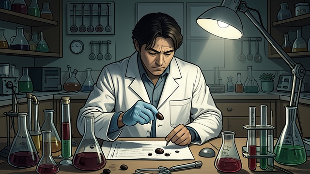 Research in the Laboratory from "Curtain". Science Beside Danger Experimental substances Franklin studies alkaloids from the Calabar bean, testing how one substance may counteract the effects of others.