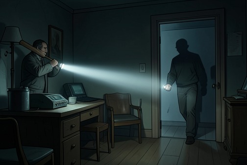 Okada’s Knife Fight in Room 208 from "The Wind-Up Bird Chronicle". The Room 208 confrontation turns Toru Okada’s attempt to reach Kumiko Okada into a struggle for survival against an intruder he cannot see.