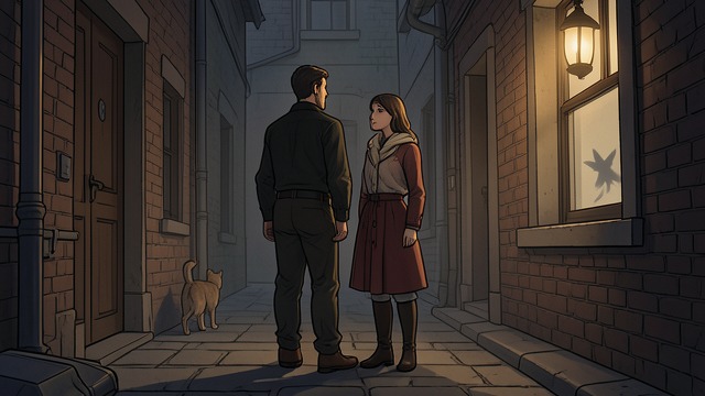 Meeting in the Alley from "The Wind-Up Bird Chronicle". Meeting in the Alley A Shared Search Toru Okada meets May Kasahara while looking for his missing cat near her home.