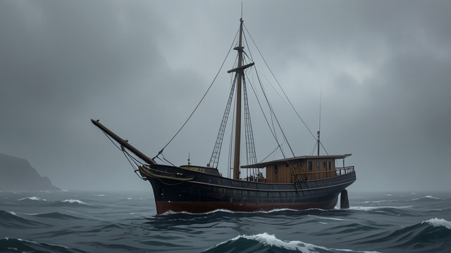 A Schooner at Sea from "Inherent Vice". The Vessel Appears Maritime History Sauncho Smilax identifies a schooner called Golden Fang, formerly Preserved, whose history includes disappearance…