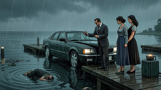 Ohls Investigates the Pier from "The Big Sleep". Ohls Investigates the Pier A body recovered Bernie Ohls examines Owen Taylor’s Buick at Lido Fish Pier and confirms that the driver is dead.