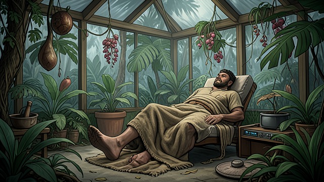 A Life in the Greenhouse from "The Big Sleep". A Life in the Greenhouse An isolated existence General Guy Sternwood receives Philip Marlowe in a hot orchid house, wrapped in a rug despite the heat.