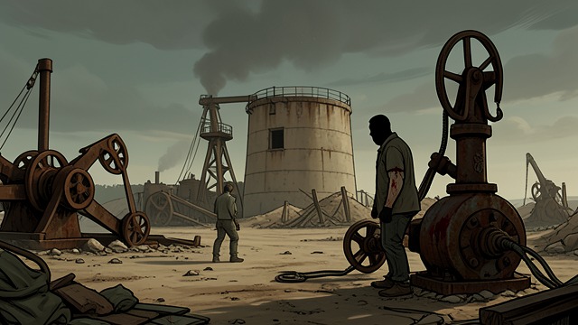 The Old Oil Wells from "The Big Sleep". The Old Oil Wells A forgotten industrial site Carmen takes Philip Marlowe to the idle wells where the family’s fortune began.
