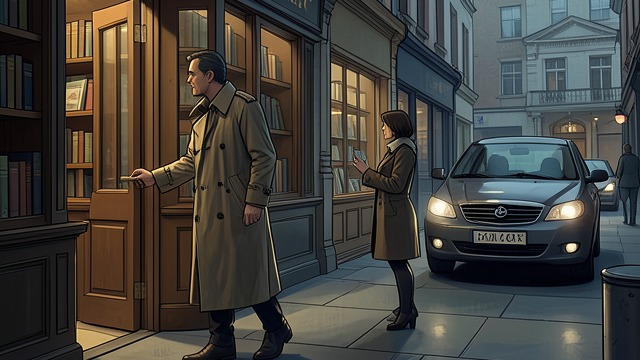 A Watchful Stakeout from "The Big Sleep". A Watchful Stakeout Following Geiger Philip Marlowe watches Arthur Gwynn Geiger leave his bookstore and follows him to his hillside home.