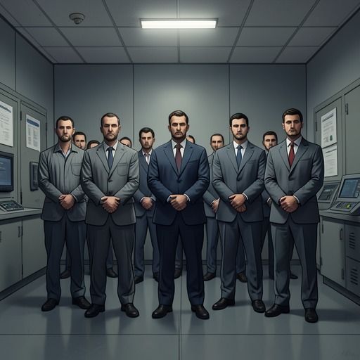 The Human Cost of Manufactured Sameness from "Brave New World". Repeated bodies and assigned identities create an efficient society while making individual lives difficult to recognize and mourn.