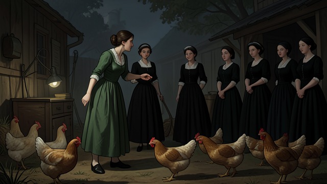 Adela’s Green Appearance from "The House of Bernarda Alba". Adela’s Green Appearance Vitality in the Yard Adela wears her green dress in the stable-yard and calls to the hens.