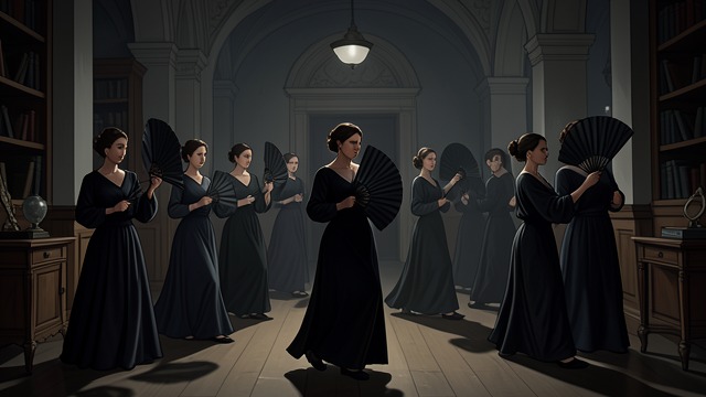Black at the Funeral from "The House of Bernarda Alba". Black at the Funeral A Visual Uniform The women enter in mourning clothes and carry black fans.