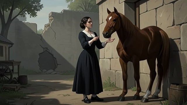 The Stallion Released from "The House of Bernarda Alba". The Stallion Released Authority Responds Bernarda orders that the stallion be let into the yard and later warns against letting it bring down the walls.