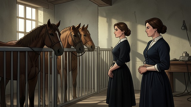 Mares at Sunrise from "The House of Bernarda Alba". Mares at Sunrise Reproduction Discussed Prudencia asks whether the new mares will be put with the stallion at dawn.