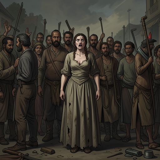 The Crowd and the Unmarried Mother from "The House of Bernarda Alba". The threatened lynching of an unmarried mother exposes the violence of the village code and forces Adela to confront her own vulnerability.