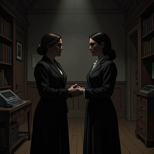 The Servants’ Uneasy Alliance from "The House of Bernarda Alba". Poncia and Servant share resentment of Bernarda’s power yet remain entangled in the household’s hierarchy and its cycles of cruelty.