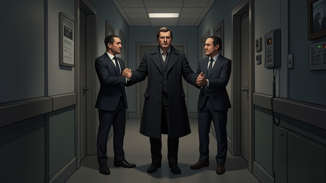 Captured at the Library from "The Secret of Chimneys". The Trap Closes King Victor follows a false clue to the library while Anthony Cade and the others are assembled nearby. The real M.