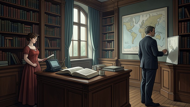 A Final Gathering from "The Secret of Chimneys". The Council Chamber Reused Anthony Cade gathers the guests in the same house where the murder occurred and uses the library clue to draw out Queen Varaga.