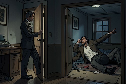 Michael Donaldson is murdered from "The Dark Half". Michael Donaldson is murdered by George Stark in the hallway of his New York City apartment building.