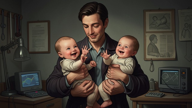 Stark’s False Paternity from "The Dark Half". Stark’s False Paternity The babies welcome him Stark holds the twins and they smile and wave at him.
