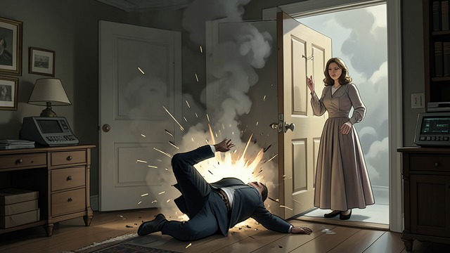 Cowley’s Door Explodes from "The Dark Half". Cowley’s Door Explodes A trapped return Rick Cowley leaves for police questioning and returns to find a booby-trapped door.
