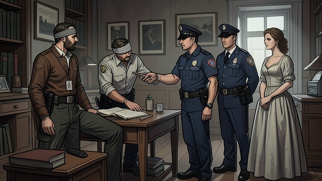 Myers Under Protection from "The Dark Half". Myers Under Protection A deceptive approach Stark poses as a wounded blind man and exploits the officers’ instinct to help.