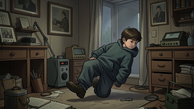 The Awkward Boy from "The Dark Half". The Awkward Boy A body that trips Thad is described as earnest but clumsy, often stumbling over his own large feet.