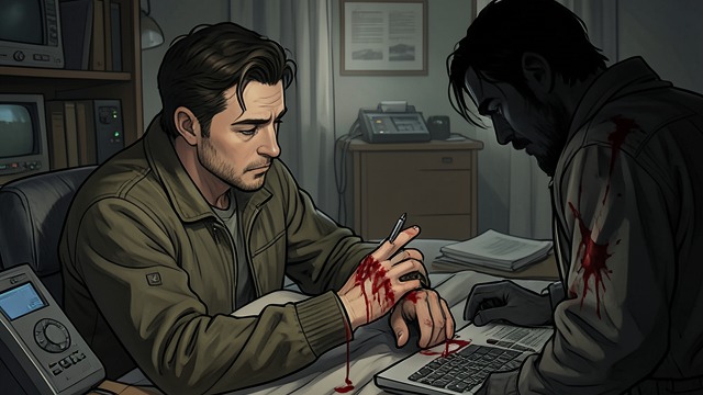 Stark’s Countermove from "The Dark Half". Stark’s Countermove A wound in reply Stark wakes with a pen through his hand and realizes Thad has entered his thoughts.
