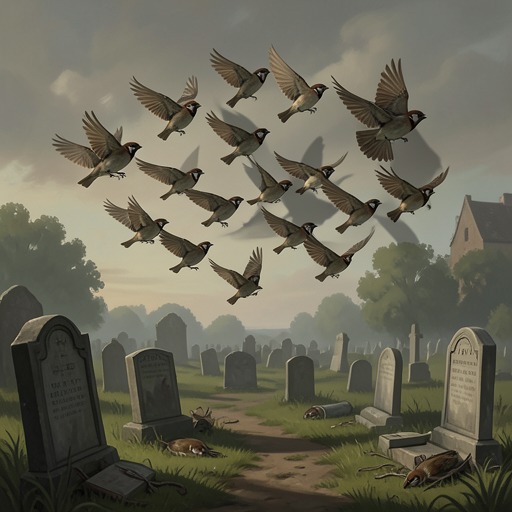 The Psychopomps and the Dead from "The Dark Half". The sparrows shift from private neurological symptoms to supernatural guides, making death an active force rather than a distant possibility.