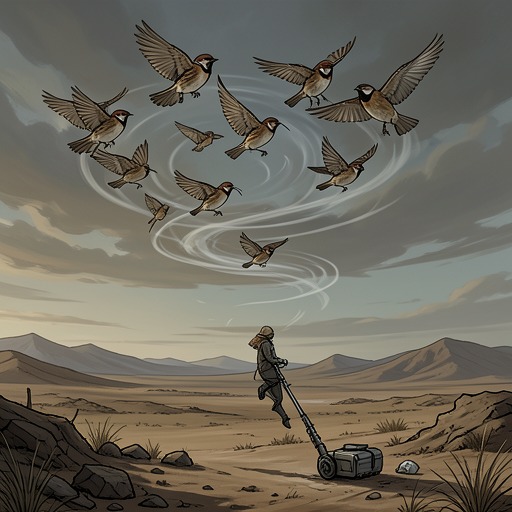 The Return of the Sparrows from "The Dark Half". The childhood omen returns as a real and increasingly powerful force, connecting Thad’s private visions to death and the final confrontation.