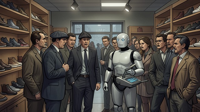 The Shoe-Store Failure from "The Caves of Steel". The Shoe-Store Failure A crowd gathers Baley enters a shoe store as hostility toward robot clerks threatens to become a riot.