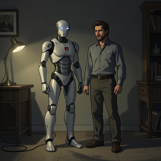 Sarton and His Creation from "The Caves of Steel". The relationship between Roj Nemennuh Sarton and Daneel makes the murder both a personal loss and an attack on an ambitious experiment in human understanding.