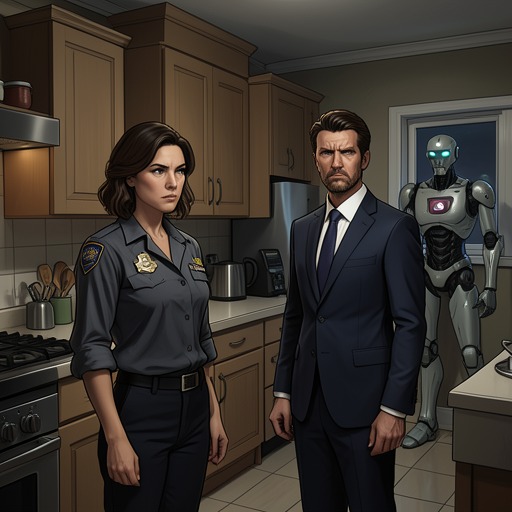 The Family Under Investigation from "The Caves of Steel". The case brings Jessie and Bentley into the machinery of police suspicion, while Baley tries to protect them without abandoning his duty.