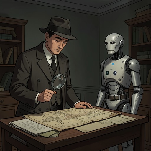 The Investigation’s False Leads from "The Caves of Steel". Baley’s evolving theories demonstrate how observation, bias, and incomplete evidence can alternately misdirect and sharpen a detective’s judgment.