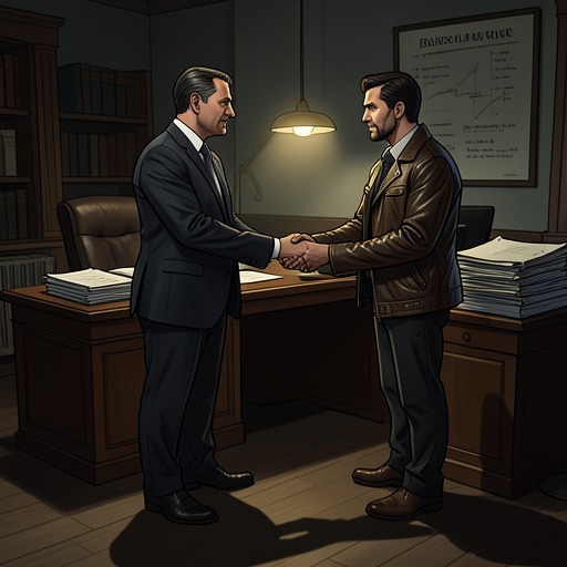 The Writer and Schmidt from "You Should Have Left". This flow traces the professional bond between the unnamed narrator and Schmidt as friendship becomes concealed commercial pressure.