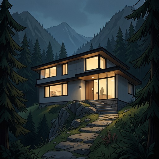 The Vacation House Trap from "You Should Have Left". This flow traces how a family retreat becomes an impossible enclosure that gradually absorbs ordinary reality.