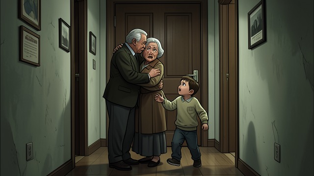 Shared Departure from "Charlie and the Chocolate Factory". Shared Departure Fearful Transition The grandparents resist entering the Great Glass Lift, while Charlie tries to reassure them.